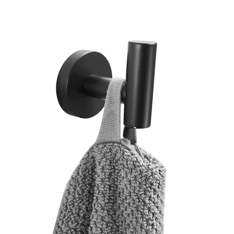 Topcraft Wall Mounted Stainless Steel Bathroom 8 Piece Hardware Set, Noir mat
