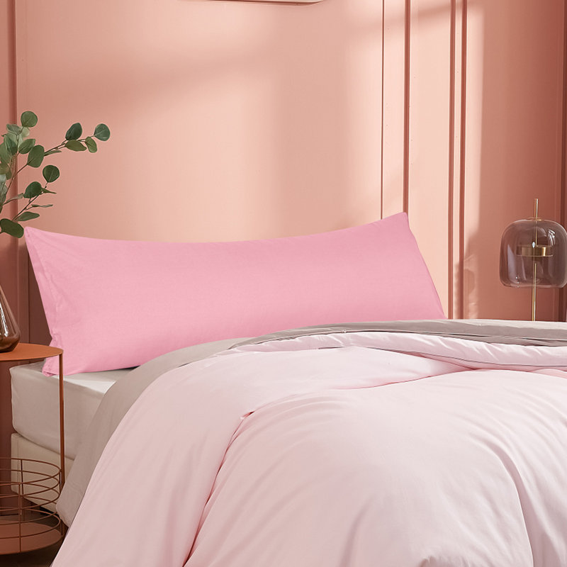 Body Pillow Cover, 1800 Brushed Microfiber Body Pillowcase with Envelope Closure - 20x54 Inches - NTBAY, Pink, 1
