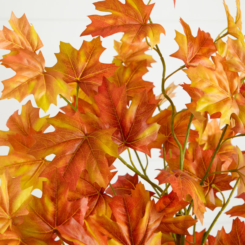 5ft. Artificial Fall Double Trunk Maple Autumn Tree in Decorative Planter