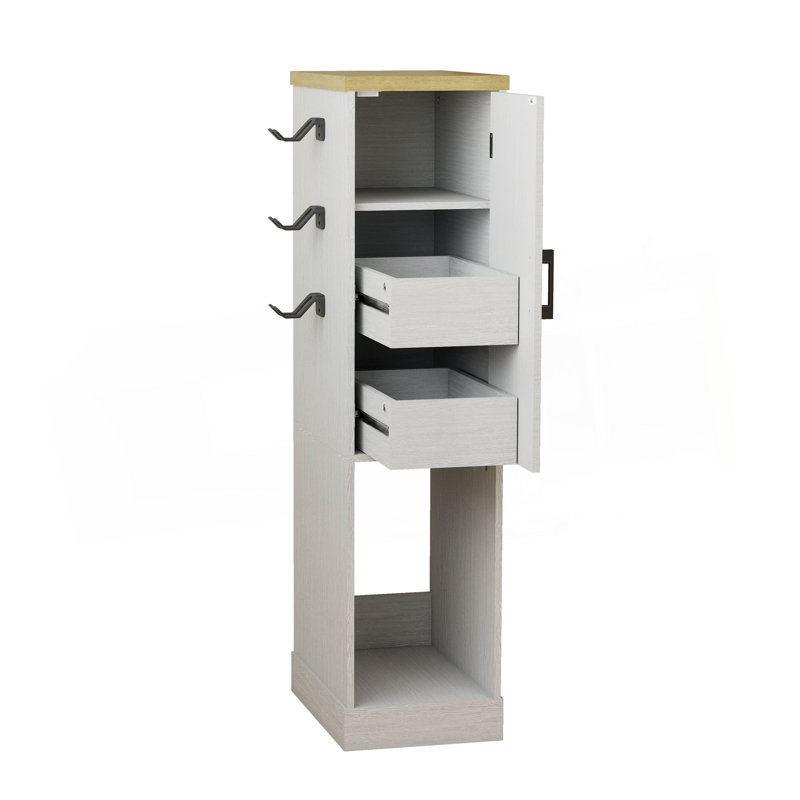 44.49" Slim AV Media Stand Game Console Stand, Media Storage Cabinet With 2 Built-In Drawers And 3 Hooks, Game Console Storage Cabinet For PS5 And Xbox