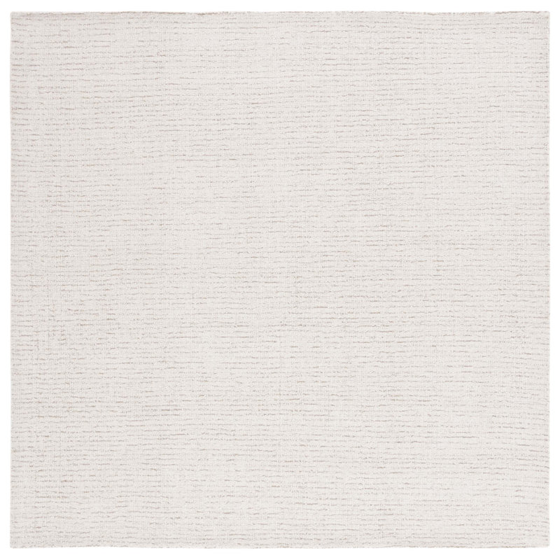 Armina Handmade Tufted Wool Ivory/Beige Area Rug, Square 6'