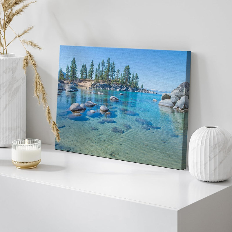 «Nature Landscape Blue Lake In Mountain Forest Landscape Nature Wilderness», reproduction sur toile