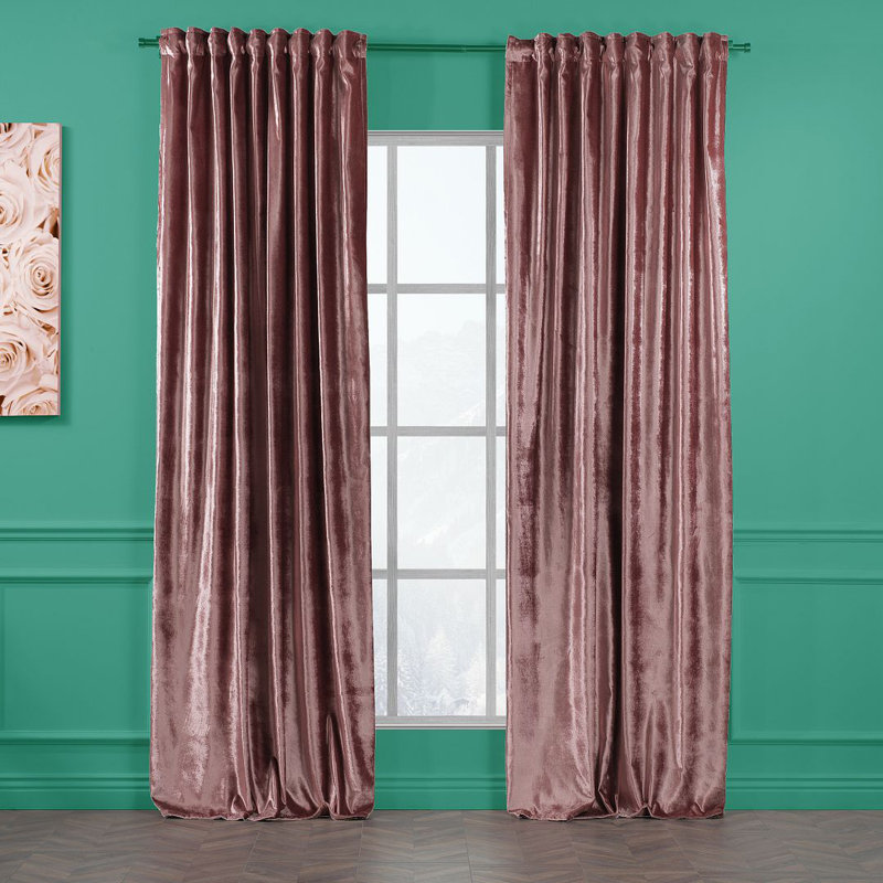 Extra Long & Extra Wide Shiny Velvet Curtain Panel (customized), 140cm Width x 145cm Drop, Sangria
