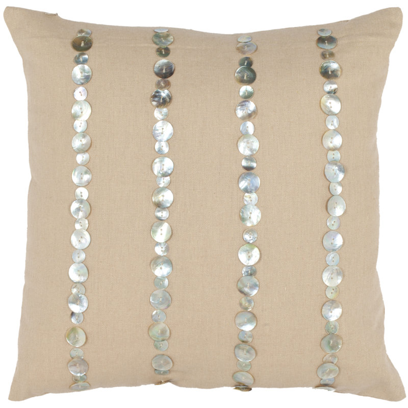 Zayden Buttons Linen Reversible Throw Pillow