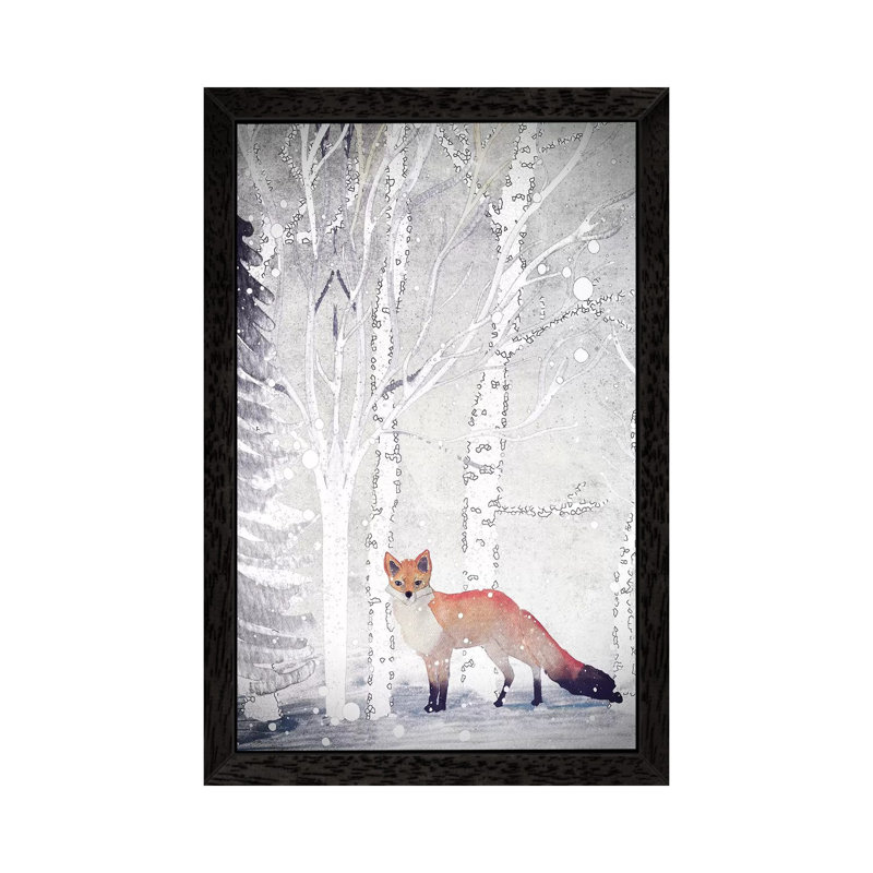 Mr. Winterfox II by Monika Strigel - Print on Canvas, 101.6 cm H x 66.04 cm W x 4.445 cm D, Black Framed
