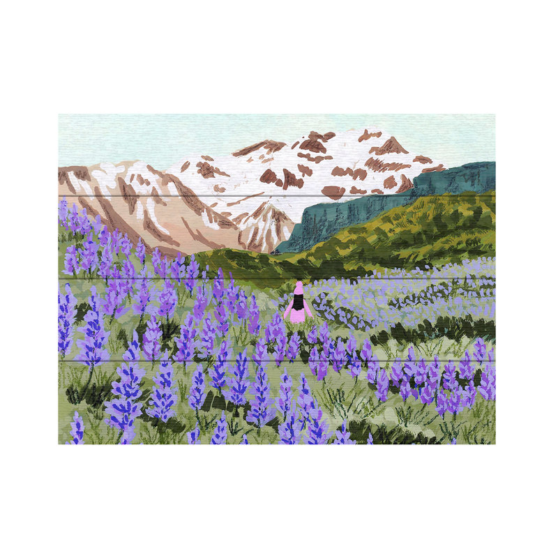 Art de lattes en bois Sarah Gesek Lupin, H 12 po x l 16 po