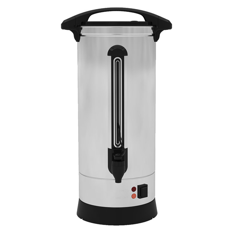 Distributeur d'eau chaude de qualité commerciale avec percolateur à café. Capacité de 110 tasses. Boisson chaude en acier inoxydable 16L pour les événements de restauration. Argent