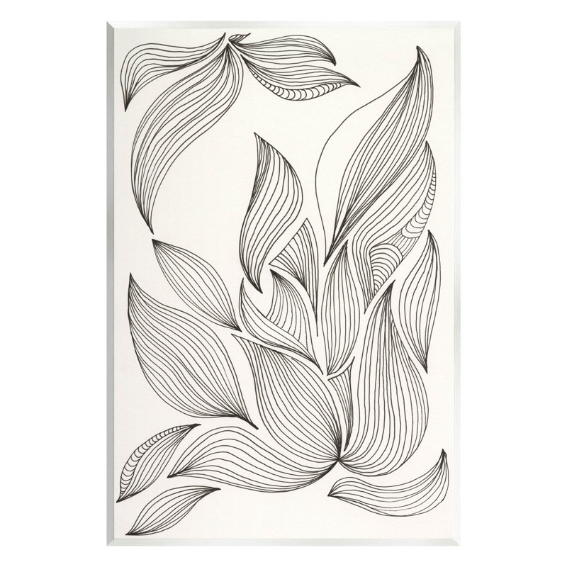 «Curved Stripes», motif botanique, art mural par Regina Moore, H 15 po x l 10 po x P 0,5 po