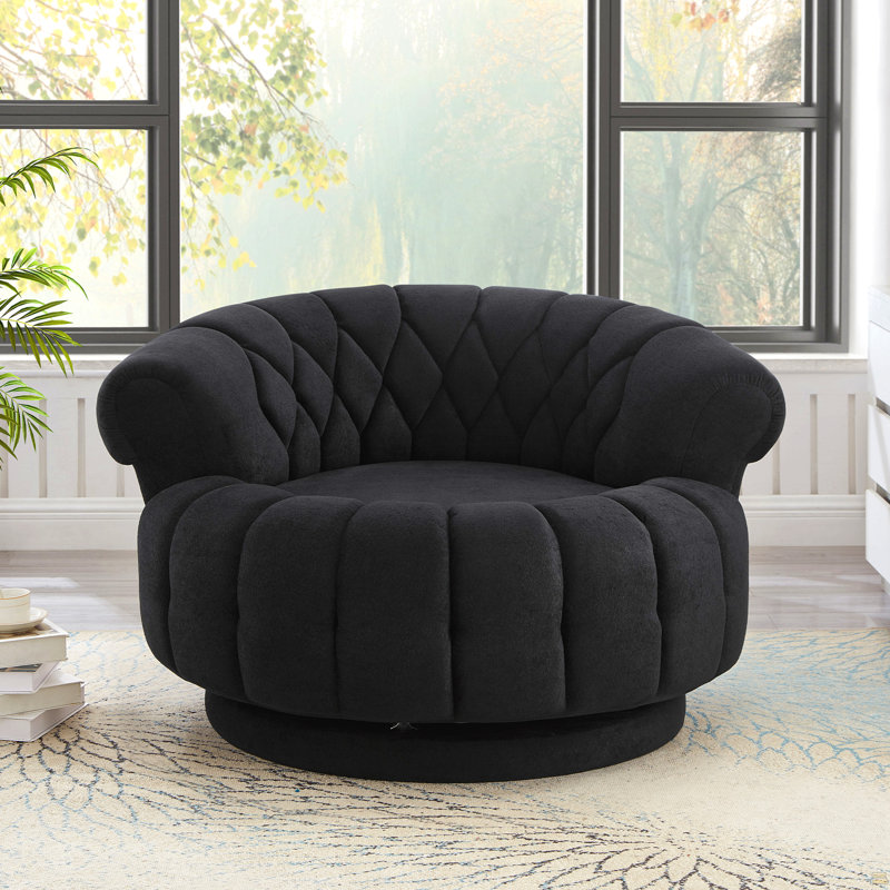 Fauteuil d'appoint pivotant 360 °, Noir