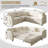 Jorlin 85.1" L-Shaped Corner Sectional Sofa With Pull-Out Bed 5 Seat Teddy Fabric Cloud Sectional Couches-399695476
