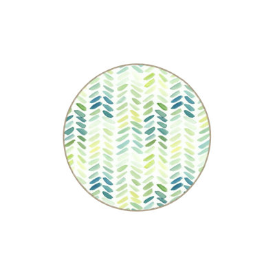Green Figurative Geometric Patterned Woven Base Washable Rug