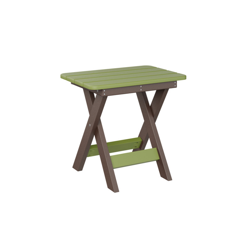 Berlin Gardens Folding End Table, Kiwi Green, Chocolate Brown