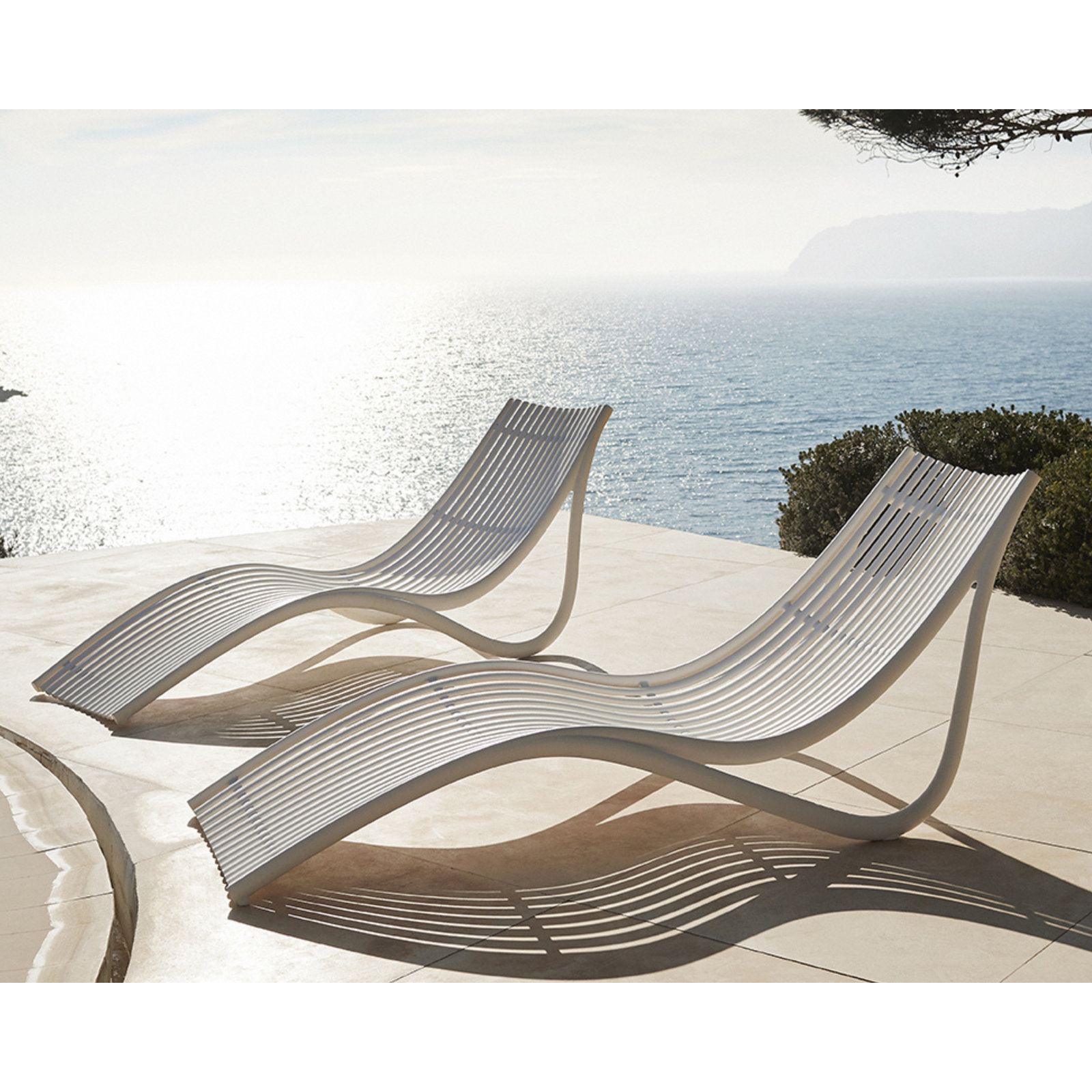 Ibiza Plastic Outdoor Chaise Lounge, White