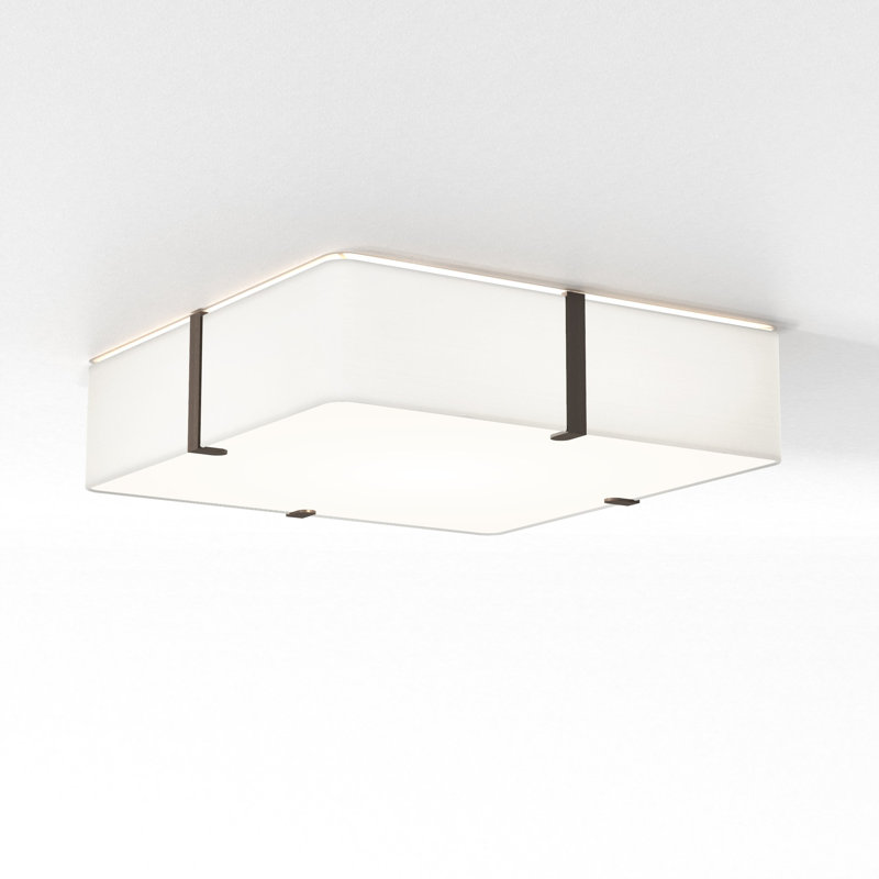 Ceiling Base LED Flush Mount, 5.12" H x 19.69" W x 19.69" D, White