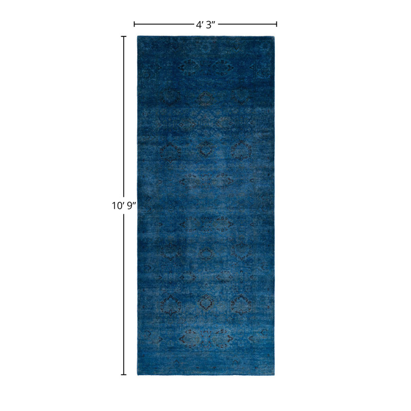 Tarantin One-of-a-Kind 4' 3" X 10' 9" New Age Rectangular Wool Area Rug Gray