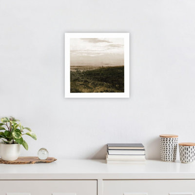 «Green Cloudy Stormy Brown Countryside Landscape», impression sur toile de qualité supérieure pour maison moderne 24 x 24 po