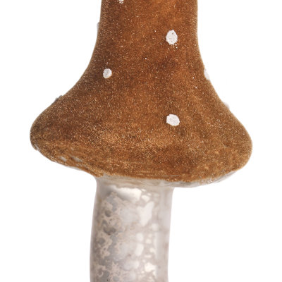 4.5" Glass Toadstool Mushroom Ornament 