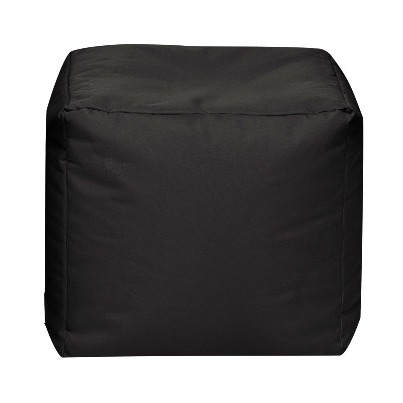 Repose-pieds pouf carré Moseley 16 po, hydrofuge, Noir