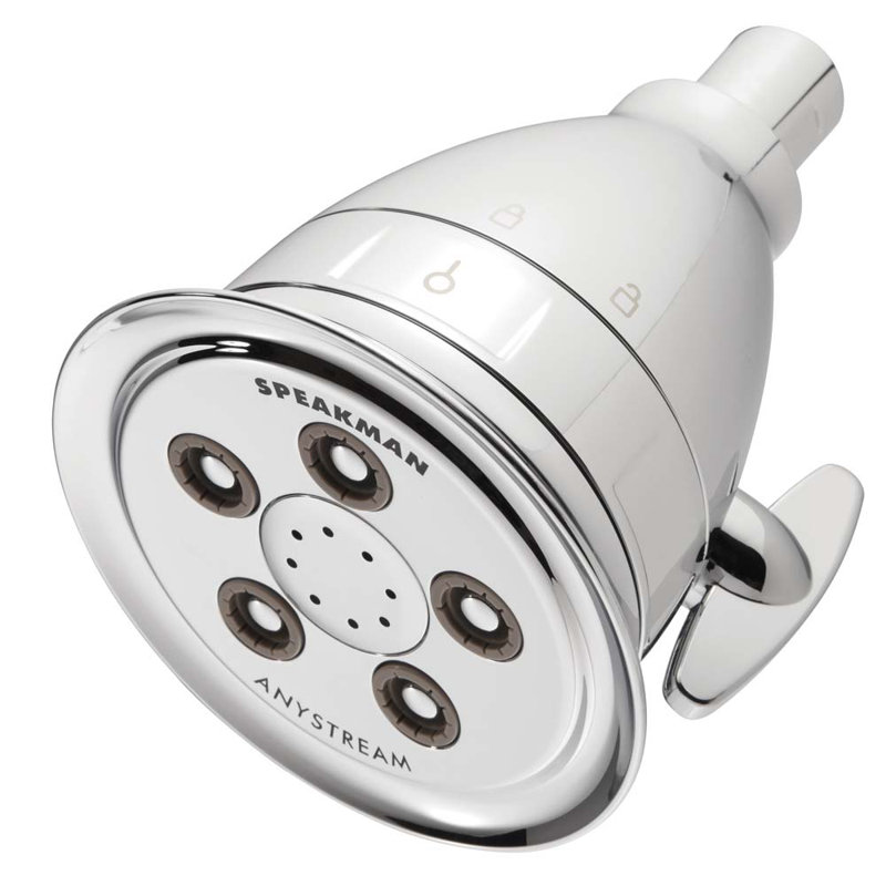 Polished Chrome Adjustable Shower Head with Filter and Jet Spray
