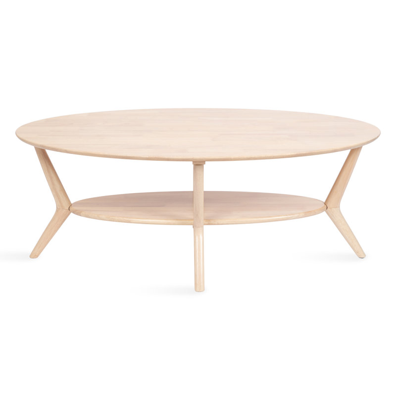 Table basse ovale pour le salon, Naturel