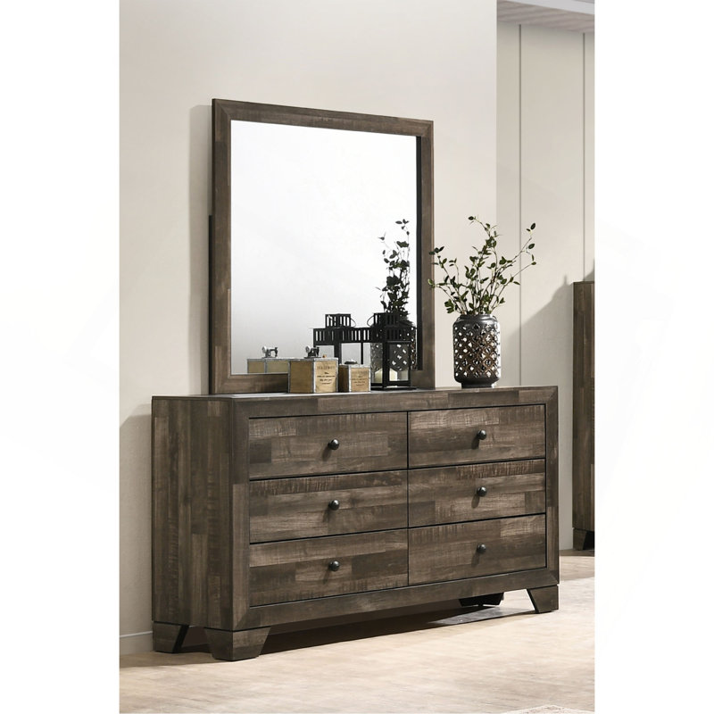 Commode et commode en bois avec tiroirs 1 pièce, Brun rustique
