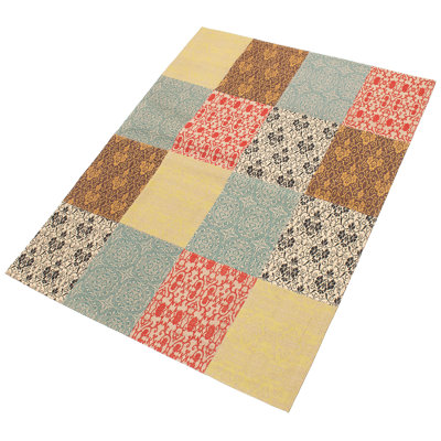 Tapis gris/bleu ardoise touffeté à la main collage Theron