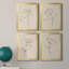 Floral Contour Study I - Ensemble de 4 reproductions d'art sur toile-708852784-708852779