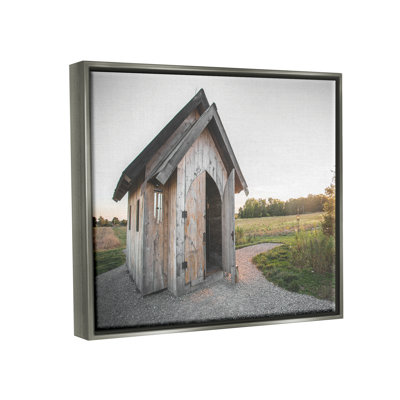 "Cabin at Sunset", art mural encadré par Donnie Quillen