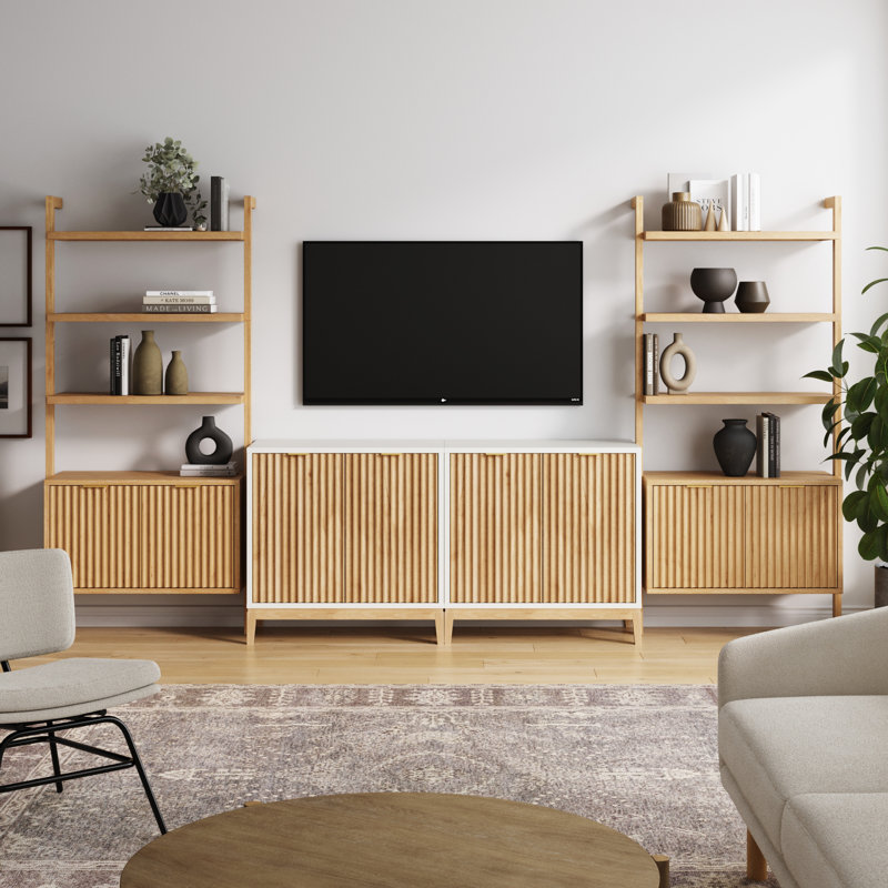 Martinsen Sideboard And Bookcase Set Entertainment Center, White