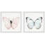 « blue and pink butterfly » par marmont hill-ensemble de 2 reproductions d’art encadrées sur papier
