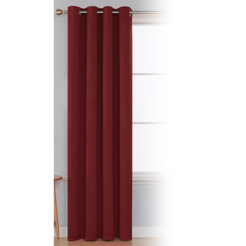 Blackout Curtain Single Panel, Width 168 x Drop 183 cm, Red
