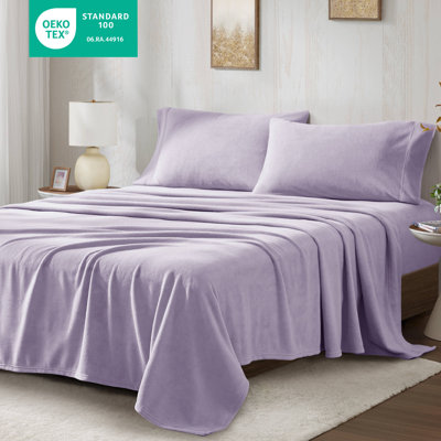 Micro Fleece Lavender Anti-pilling Cozy Fleece 3-Piece Twin Sheet Set