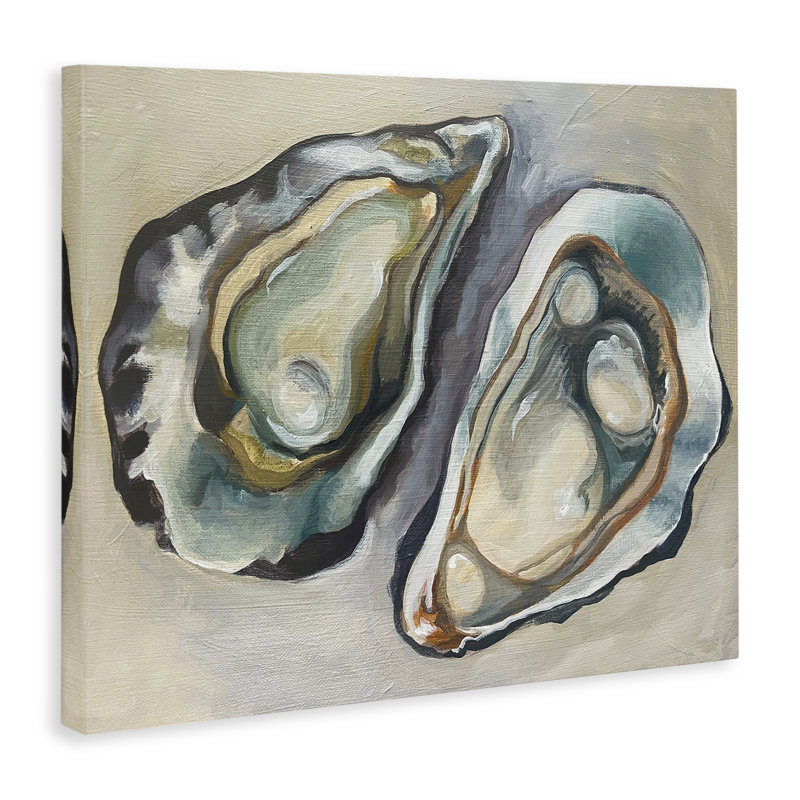 «Two Oysters Traditional», art mural sur toile par Daphne Polselli bp-907_CN, H 24 po x l 30 po