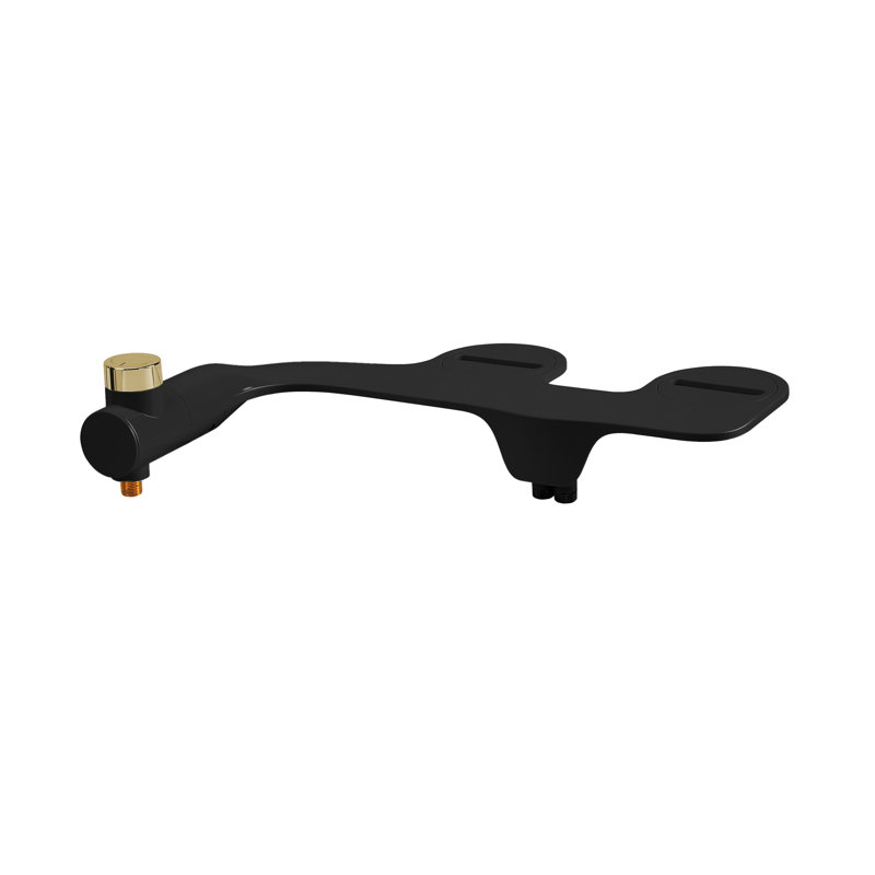 Aqua Non-Electric Bidet Toilet Attachment, Glossy Black, Gold