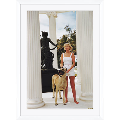 Getty Images, "C.Z. Guest with her Great Dane," Slim Aarons, January 1, 1953 Framed Photographic Print by Slim Aarons