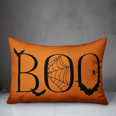  Boo Bat And Web Lumbar Pillow