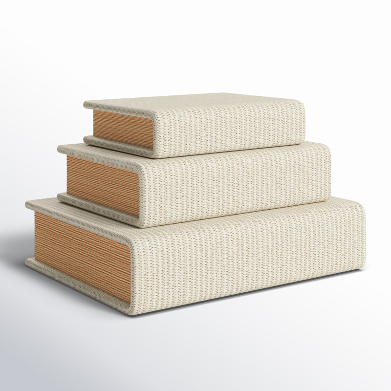 Vanora Faux Leather Book Shaped Decorative Box, White