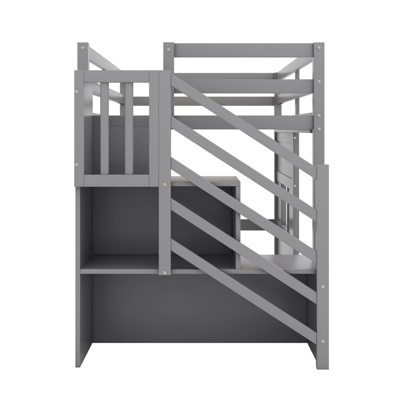 Jennylee Kids Twin Loft Bed, Gray