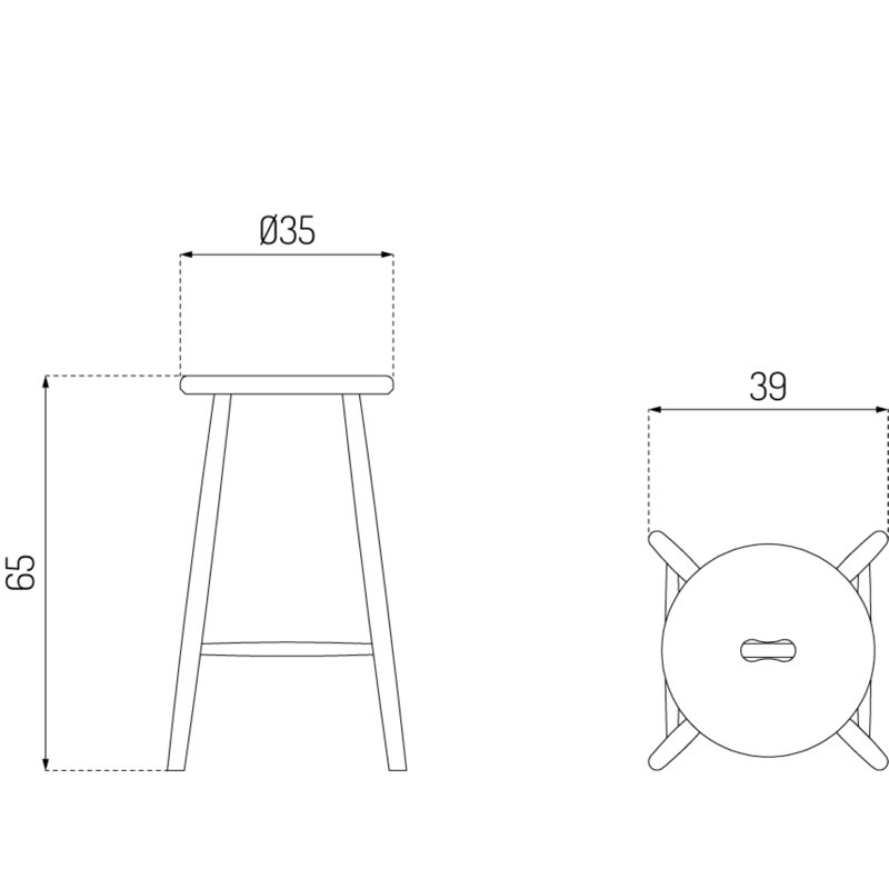 J27 by Børge Mogensen, Nature Beech, Counter Stool (25.59" Seat Height)
