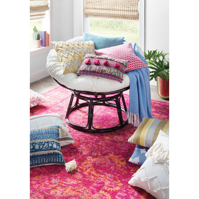 Fauteuil Papasan capitonné de 44 po de large Orndorff