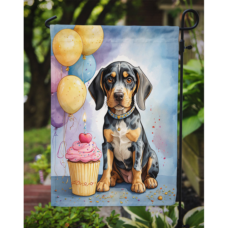 Drapeau de jardin «Happy Birthday», Bluetick Coonhound