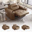 Fauteuil inclinable électrique en cuir véritable noir-1018875419