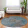 Machine Washable Indoor/Outdoor Christain ACN1362 Teal Rug