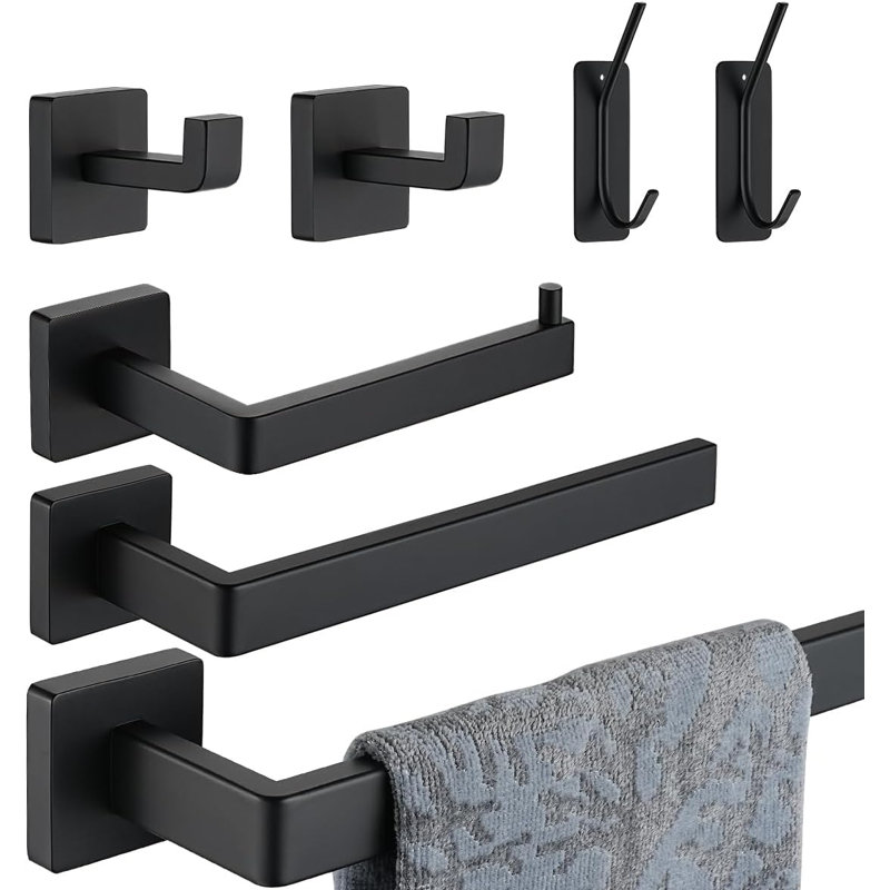 Barre à serviettes murale 27,01 po 3,  Noir mat