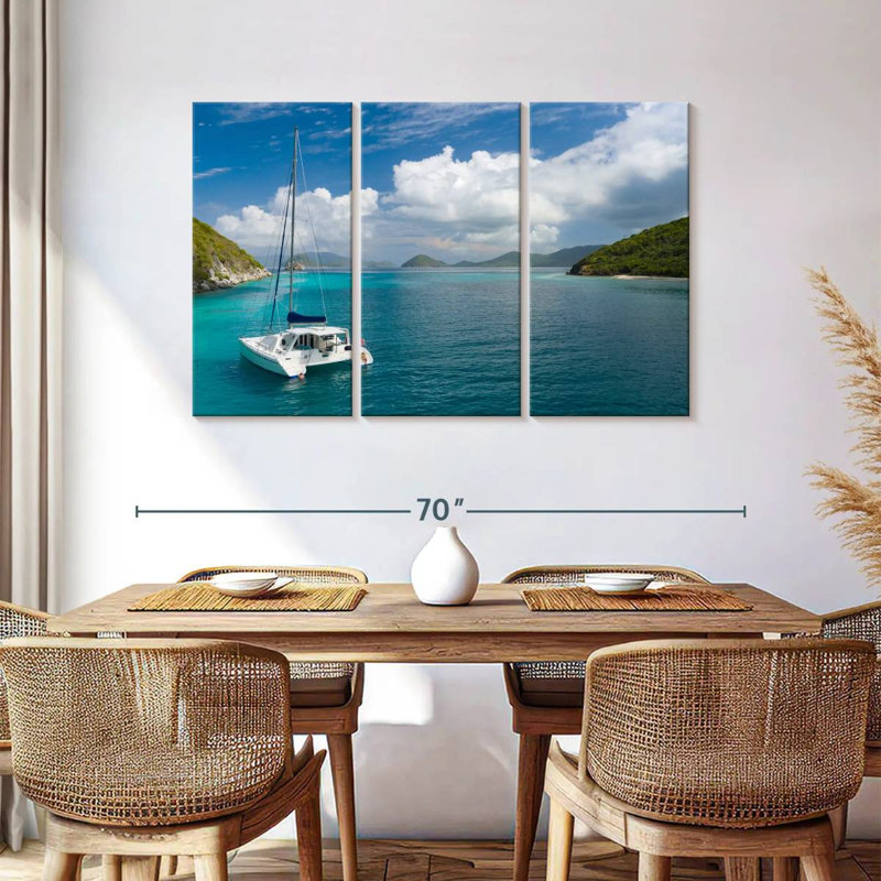 Yacht In Lovango Cay, 36" H x 57" W