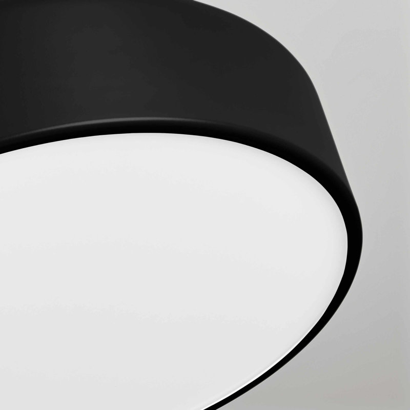 Bobber Glass LED Flush Mount, Black, 4" H x 12" W x 12" D