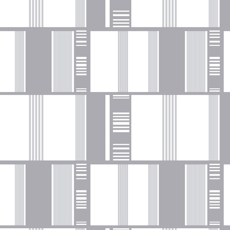 Papier peint géométrique, Blanc / Gris / Jaune