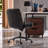 Mid Back Ergonomic PU Home Office Chair With Wheels-692097559