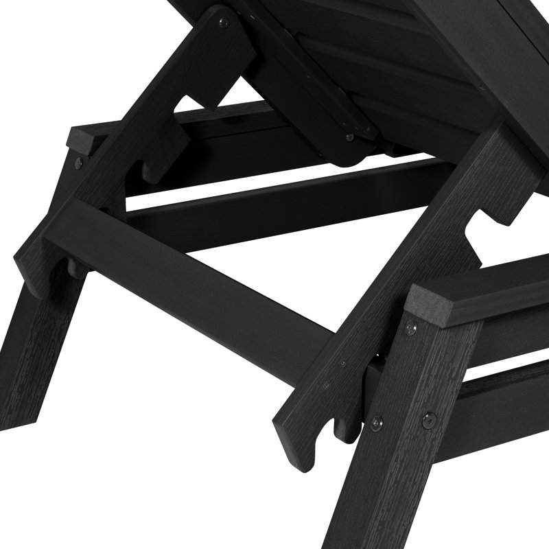 Jiwoo Outdoor Chaise Lounge, Black