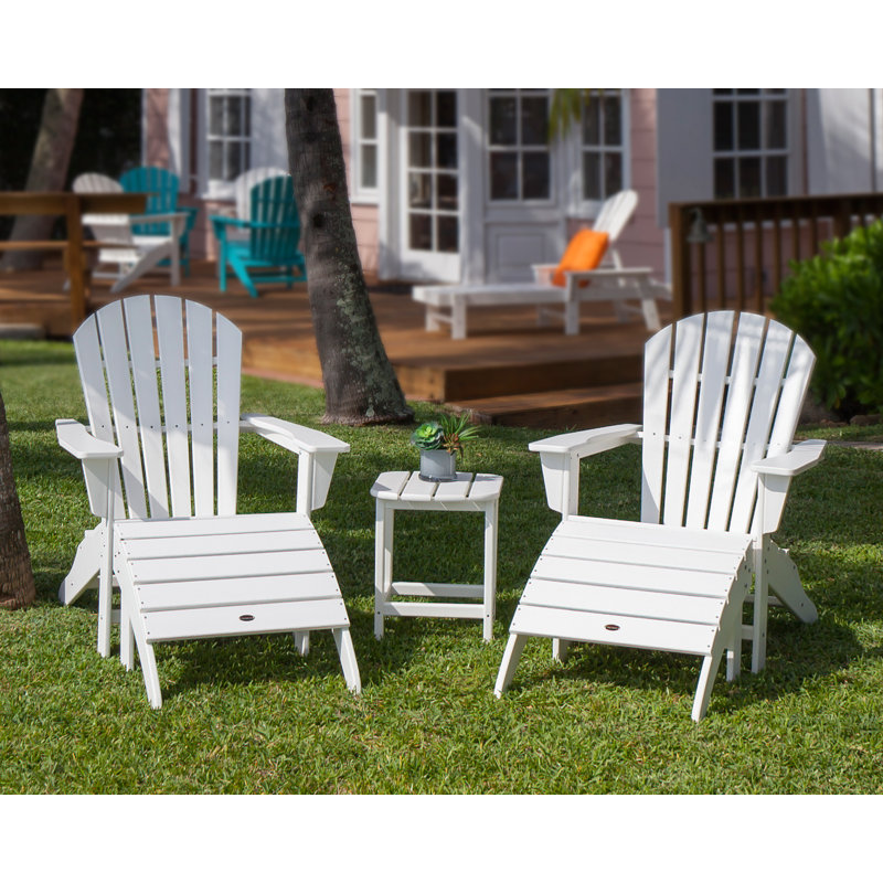 POLYWOOD South Beach Adirondack 5-Piece Set, White